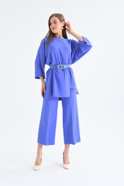 İnci Kemerli Tunik Kadın Takım Mor