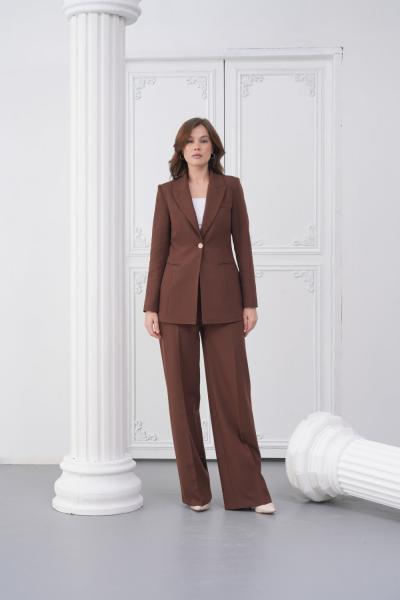 Tek Düğmeli Kadın Takım Elbise Kahverengi